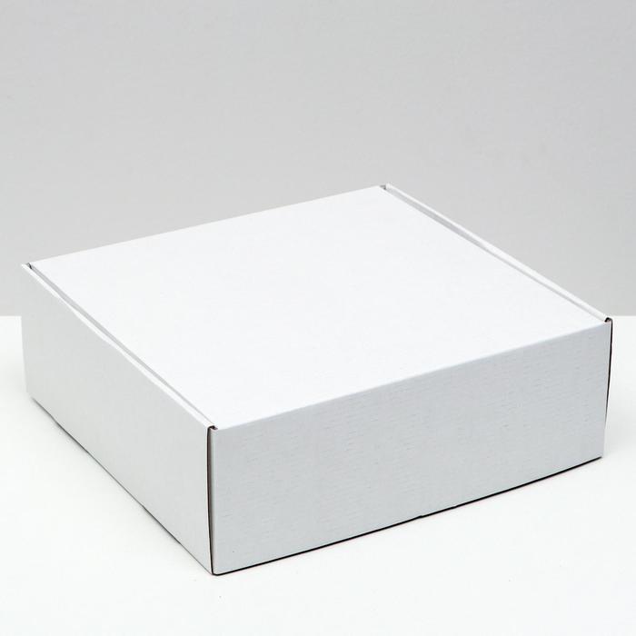 коробка самосборная крафт 26 х 26 х 9 5 см Коробка самосборная, белая, 27,5 х 26 х 9,5 см