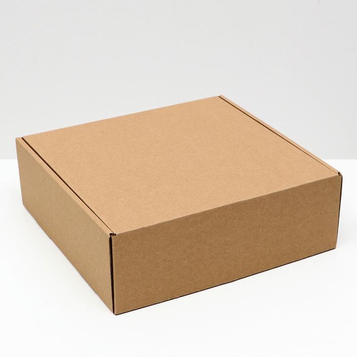 Коробка самосборная, крафт, 28 х 27 х 9,5 см коробка самосборная белая 38 х 28 х 9 см