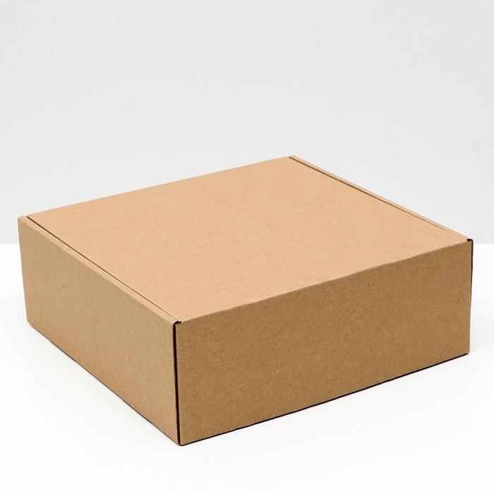Коробка самосборная, крафт, 26 х 25 х 9,5 см коробка самосборная крафт белая 25 х 25 х 12 см