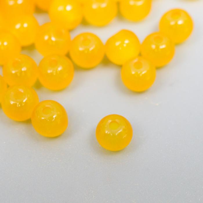 фото Набор стеклянных бусин "candy" 4 мм, 100 шт, жёлтый астра