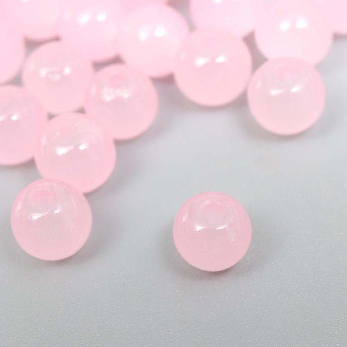 фото Набор стеклянных бусин "candy" 6 мм, 65 шт, нежно-розовый астра