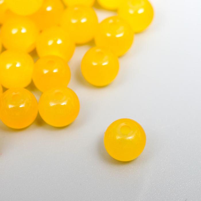 фото Набор стеклянных бусин "candy" 6 мм, 65 шт, жёлтый астра