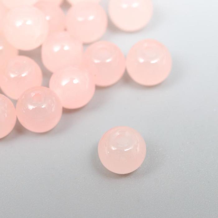 фото Набор стеклянных бусин "candy" 6 мм, 65 шт, пыльно-розовый астра