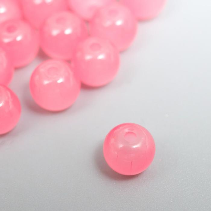 фото Набор стеклянных бусин "candy" 6 мм, 65 шт, розовый астра