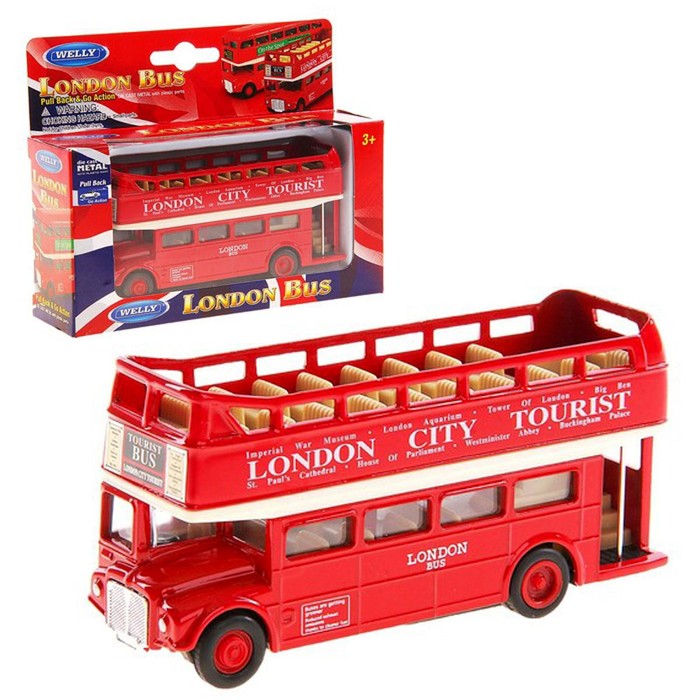 Модель автобуса London Bus открытый масштаб 1:34-39