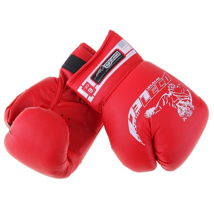 Перчатки боксерские ПРОФИ, 6 унций, для 7-10 лет, цвет красный