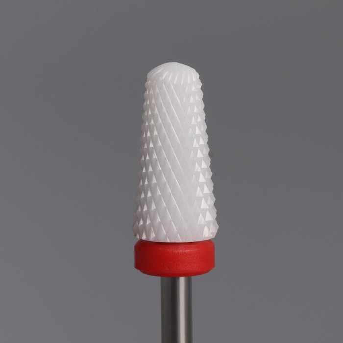 Фреза керамическая для маникюра «Конус», мелкая нарезка, 6 × 13 мм