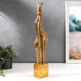 

Сувенир полистоун "Жирафы" геометрические узоры золото 49,5х11,5х6,5 см