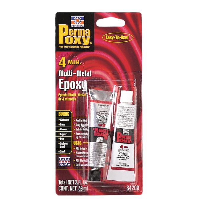 Эпоксидный клей PERMATEX, мульти-металл, серый, двухкомпонентный, 56 г  PR-84209