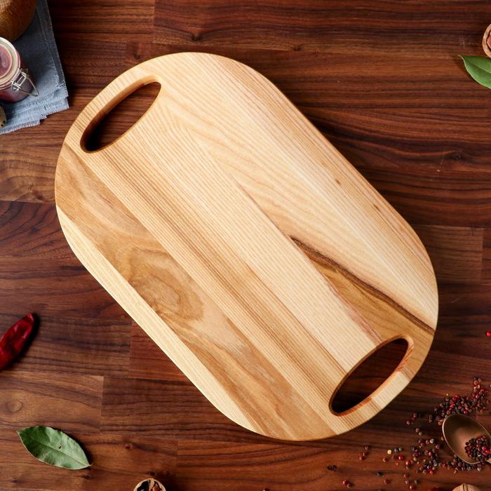 

Поднос деревянный для подачи и сервировки, с разделочной доской, 40х25 см, массив ясеня