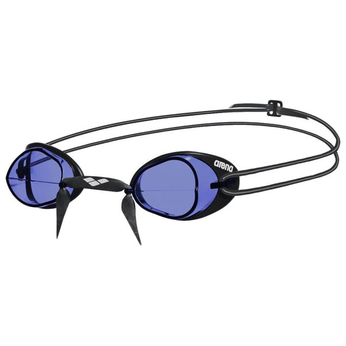 Очки для плавания ARENA Swedix, синие линзы, регулируемая переносица, чёрная оправа