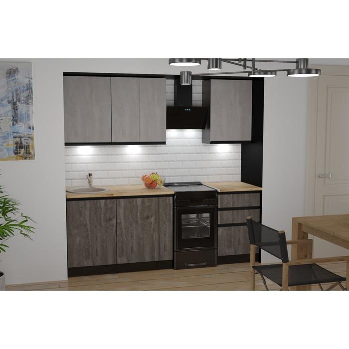 Кухонный гарнитур Симфония стандарт 1600х600 Бетон светлый,бетон темный/Венге