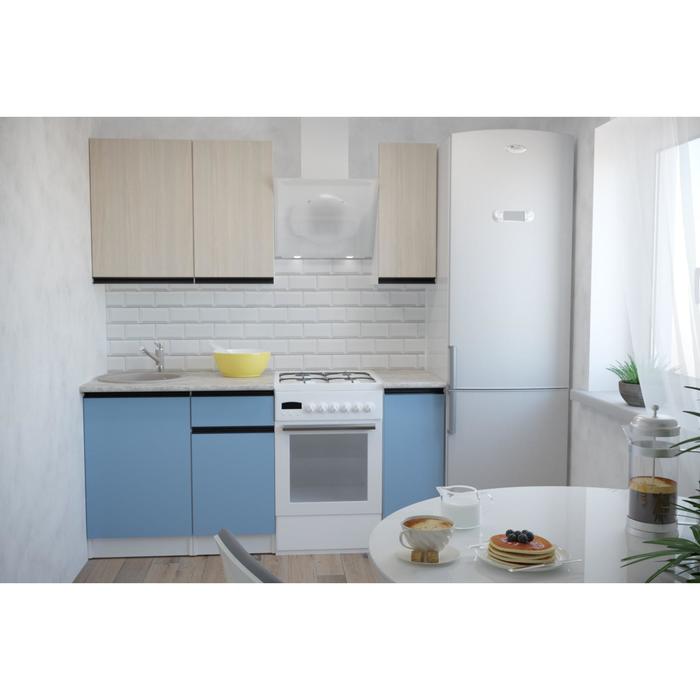 фото Кухонный гарнитур соната лайт 1200х600 ясень шимо светлый,капри/белый