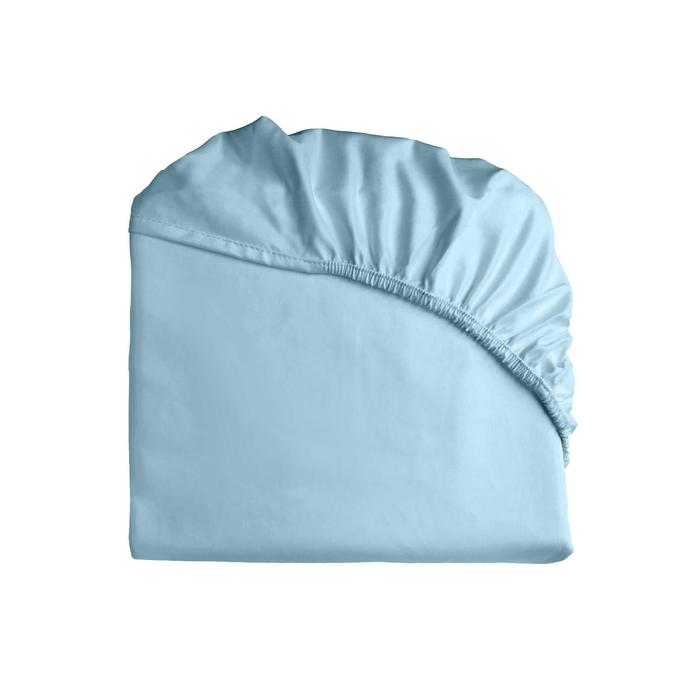 фото Простыня satin luxe, размер 90х200х25 см, цвет голубой primavelle