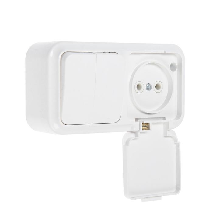 

Блок комбинированный BYLECTRICA 2В-РЦ-655 Пралеска, 10А, 2кл+роз., без з/к, 16А, IP54, белый