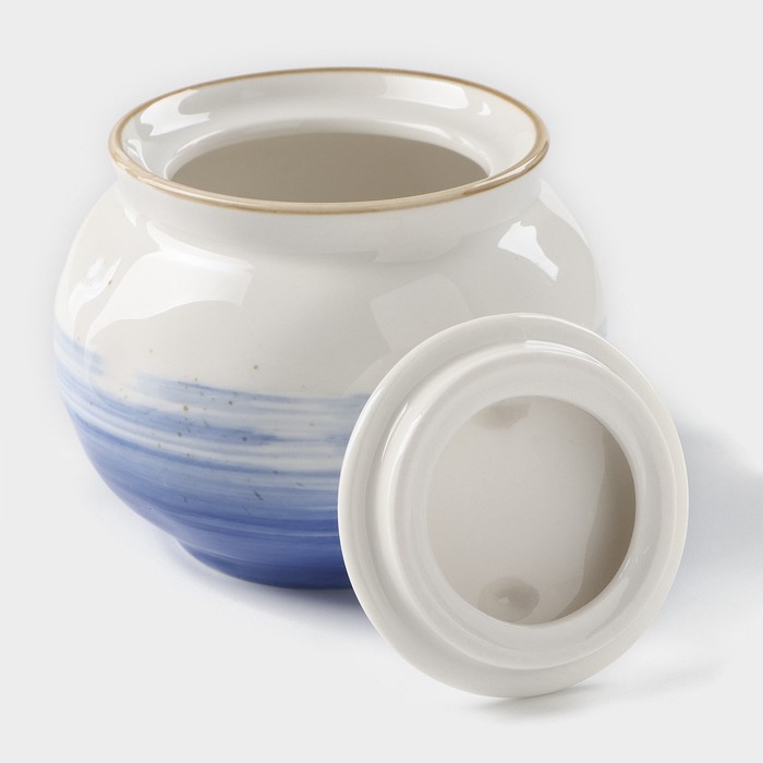 Сахарница керамическая Доляна «Космос», 400 мл, с крышкой, цвет синий 5387989