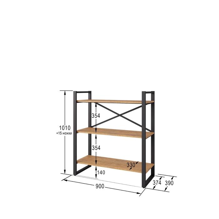 

Стеллаж «Хардвиг S», 900 × 390 × 1010 мм, цвет дуб американский