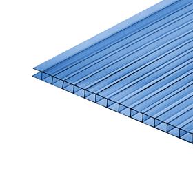 Сотовый поликарбонат, 4 мм, 2.1 × 6 м, УФ, синий Ош