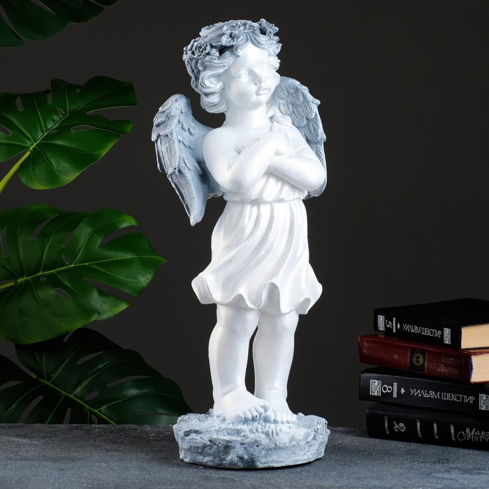 Фигура Ангел с венком античный 48х23х20см декоративная подвеска ангел с венком 8см