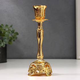 Подсвечник металл на 1 свечу 'Виноградная лоза' золото 18,5х6х6 см Ош