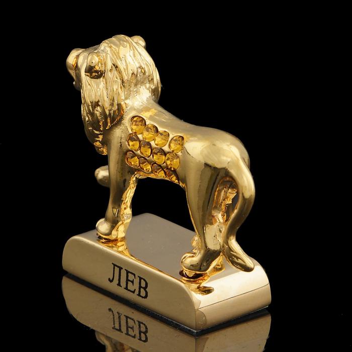 Сувенир знак зодиака «Лев», 5×2×5 см, с кристаллами Сваровски