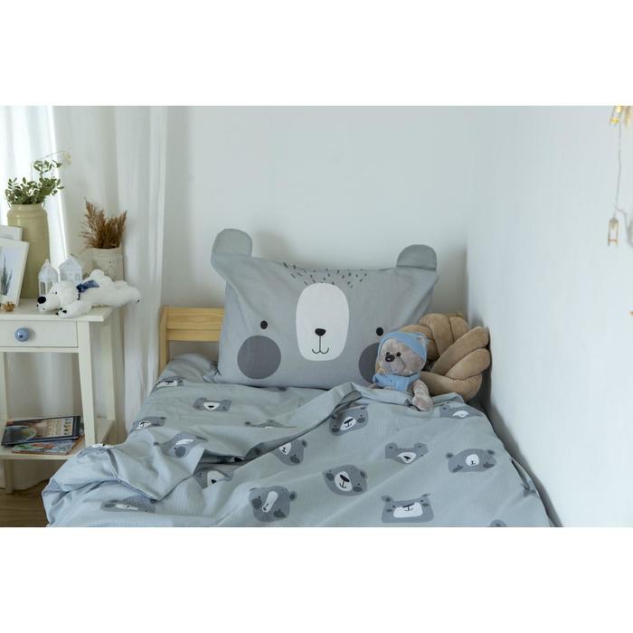 Постельное белье «Этель» 1,5 сп Gray bear 143х215 см, 150х214 см, 50х70 см -1 шт