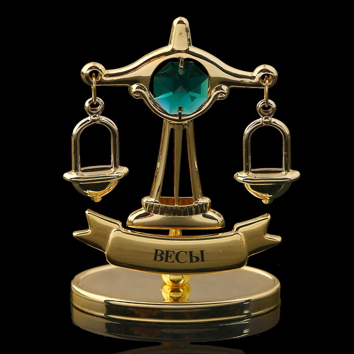 Сувенир знак зодиака «Весы», 7×2,3×9 см, с кристаллом