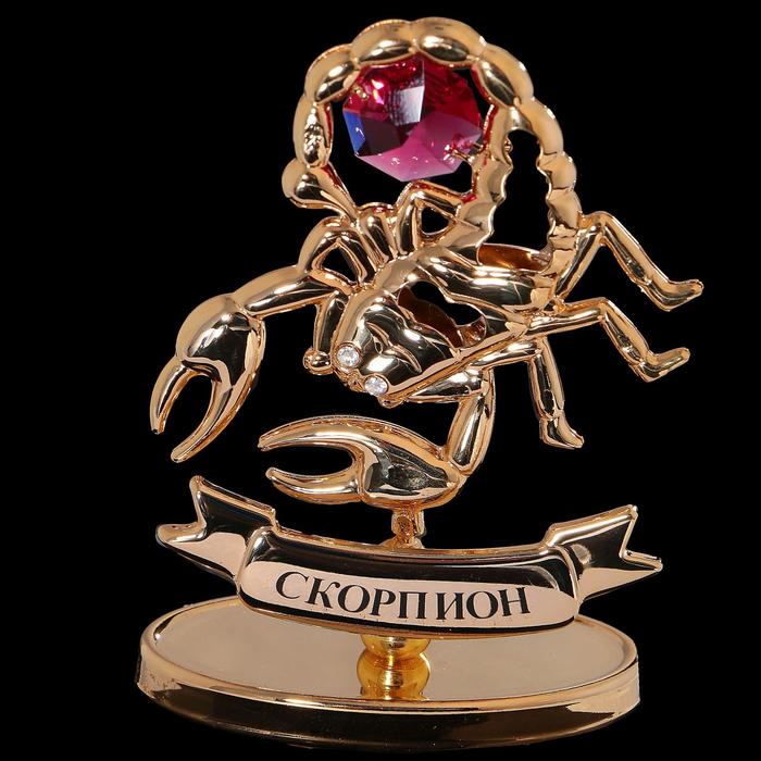 Сувенир знак зодиака «Скорпион», 7×2,3×9 см, с кристаллом