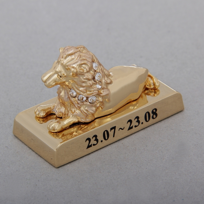 Сувенир знак зодиака «Лев», с кристаллами Сваровски