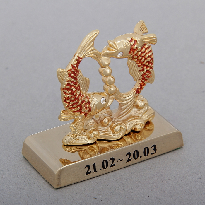 Сувенир знак зодиака «Рыбы», с кристаллами Сваровски
