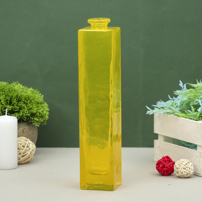 Ваза "Нарцисс" жёлтая, прозрачная, 0,45 л