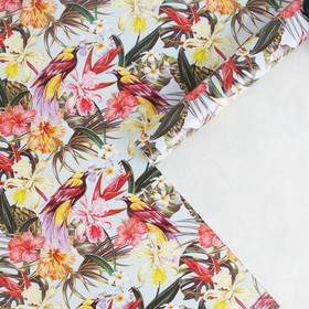 Бумага упаковочная глянцевая «Птицы в тропиках», 70 × 100 см от Сима-ленд