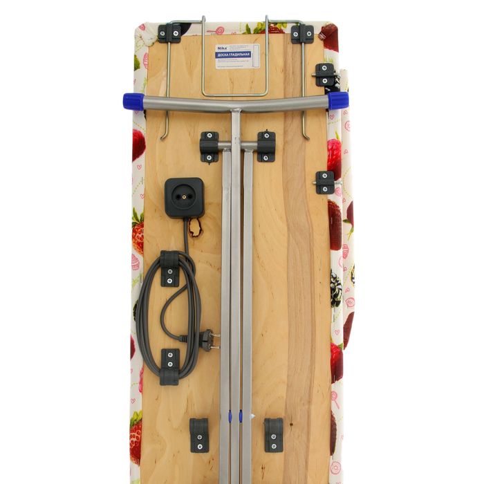 Доска гладильная "Ника 4" 122,5х34,5 см, положения высоты 70, 80 см, выдвижная подставка, удлинитель 2,2 м, цвет МИКС