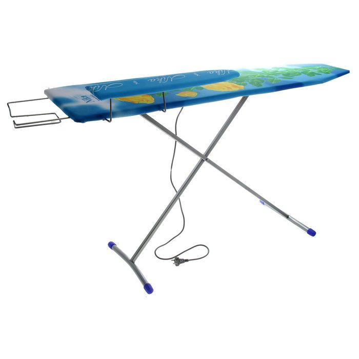 Доска гладильная "Ника 4" 122,5х34,5 см, положения высоты 70, 80 см, выдвижная подставка, удлинитель 2,2 м, цвет МИКС