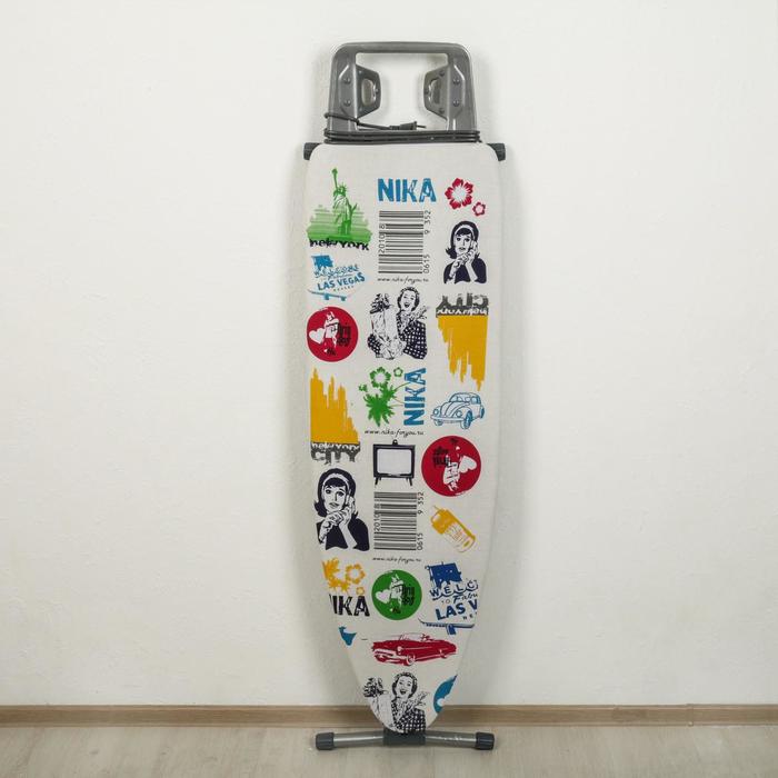 Доска гладильная Nika «Ника 10», 122×40 см, регулируемая высота до 90 см, европодставка, рисунок МИКС