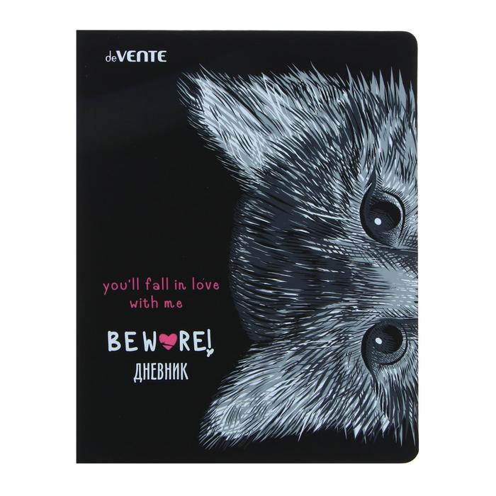 

Дневник универсальный для 1-11 классов Hidden Cat, твёрдая обложка из искусственной кожи, шелкография, ляссе, 48 листов