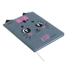 

Дневник универсальный для 1-11 классов Cute Cat, твёрдая обложка, искусственная кожа, объёмная аппликация, шелкография, 48 листов