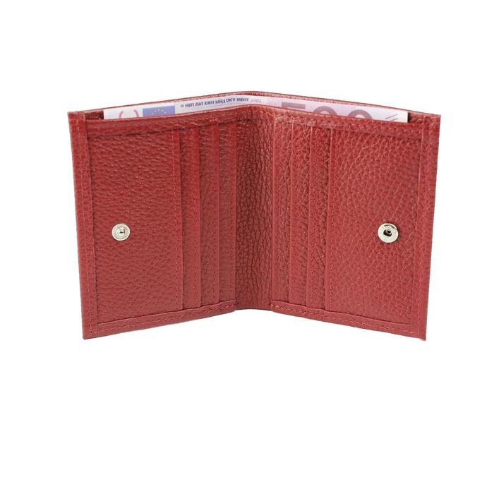 

Кошелек, кнопка, 8 карманов, н/к красный флотер