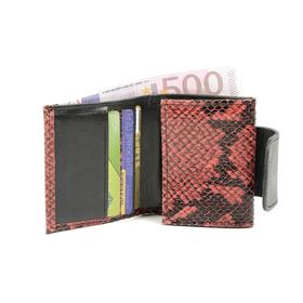 

Кошелек, клапан, 3 кармана, 1 отдел для мелочи, н/к красный питон