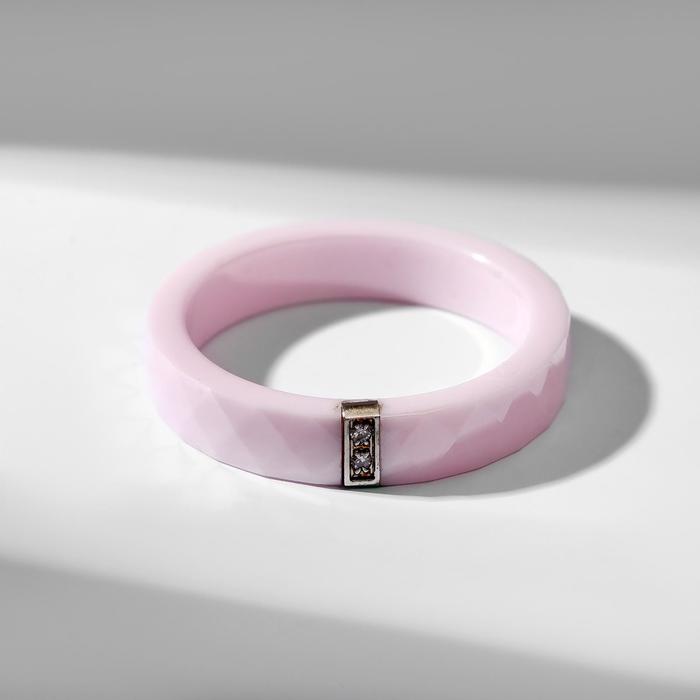 фото Кольцо керамика "стразы", цвет розовый в серебре, 16 размер vel vett