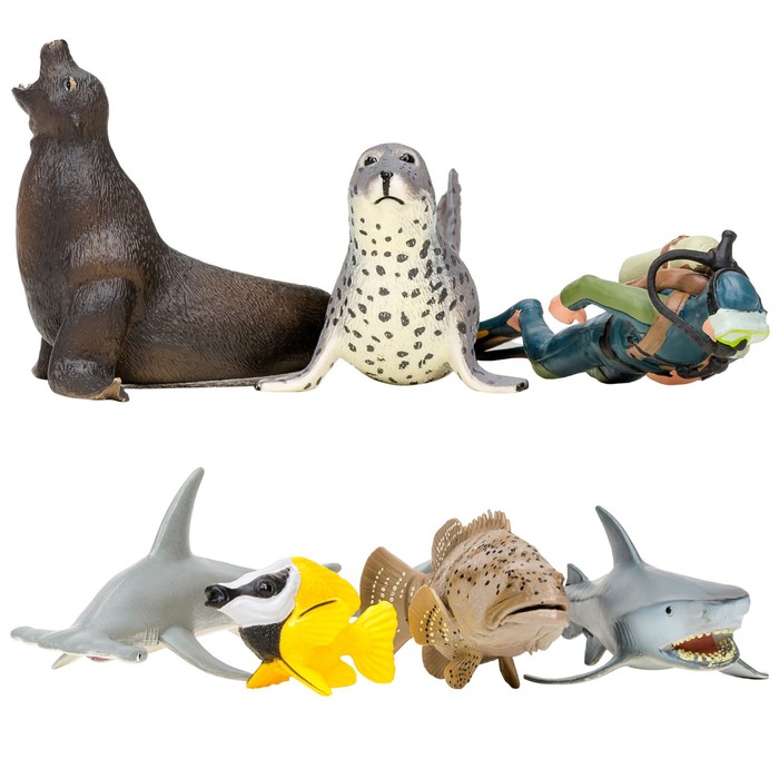 Набор фигурок «Мир морских животных», 6 фигурок набор фигурок мир морских животных 7 фигурок