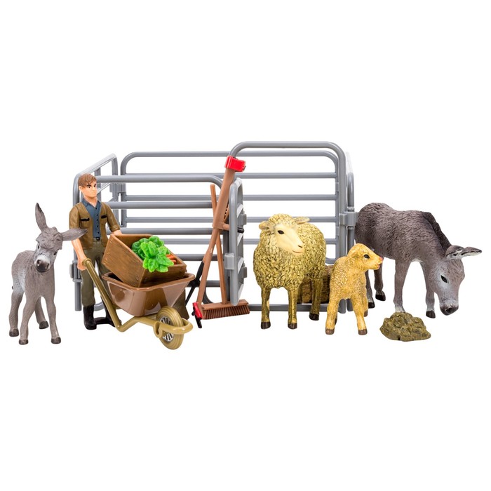 фото Набор фигурок: ослы, овцы, 15 предметов masai mara