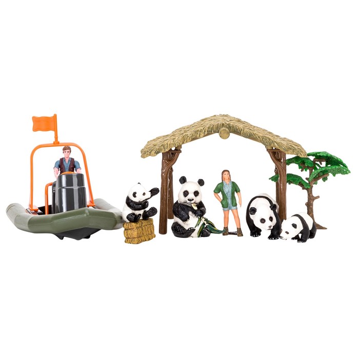 фото Набор фигурок: панды, лодка, фермер, инвентарь, 10 предметов masai mara