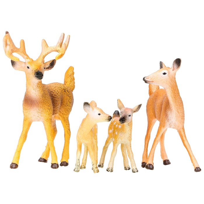 Набор фигурок «Мир диких животных: семья оленей», 4 предмета набор фигурок семья орангутангов 4 предмета