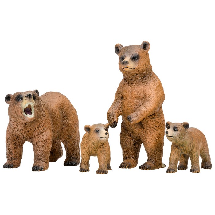 Набор фигурок «Мир диких животных: семья медведей», 4 предмета набор фигурок мир диких животных семья горилл 4 предмета