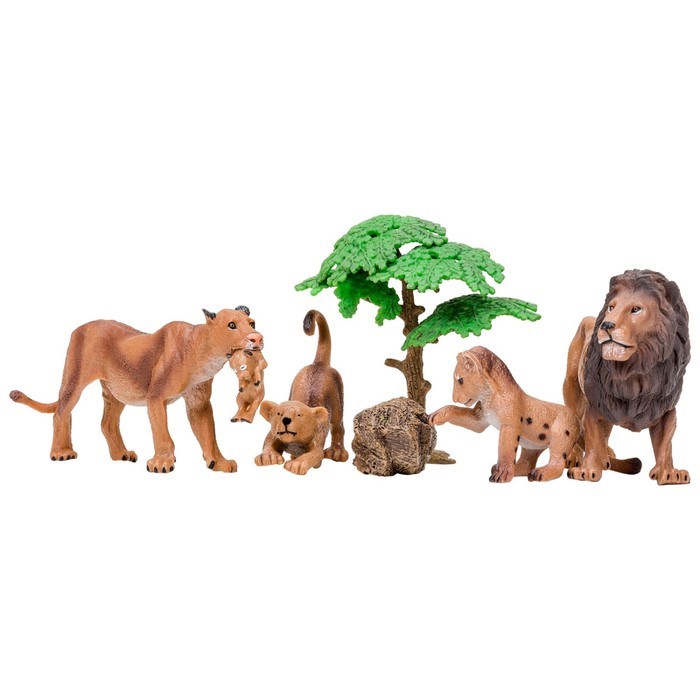 Набор фигурок «Мир диких животных: семья львов», 6 предметов набор фигурок животных серии мир диких животных семья львов и семья оленей набор из 6 предметов