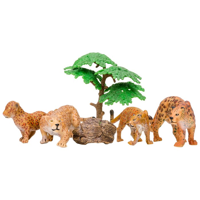Набор фигурок «Мир диких животных: семья ягуаров», 6 предметов набор фигурок животных удивительный мир 12 предметов