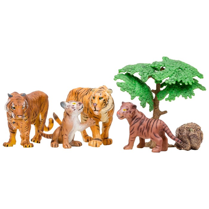 Набор фигурок «Мир диких животных: семья тигров», 6 предметов набор фигурок мир диких животных семья тигров и семья оленей mm211 239
