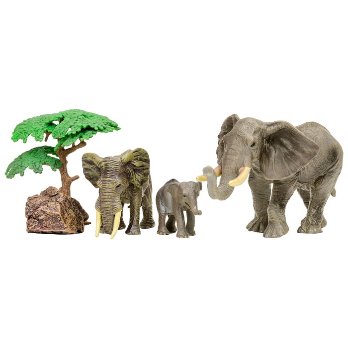 Набор фигурок «Мир диких животных: семья слонов», 5 предметов набор фигурок мир диких животных семья слонов 2 фигурки