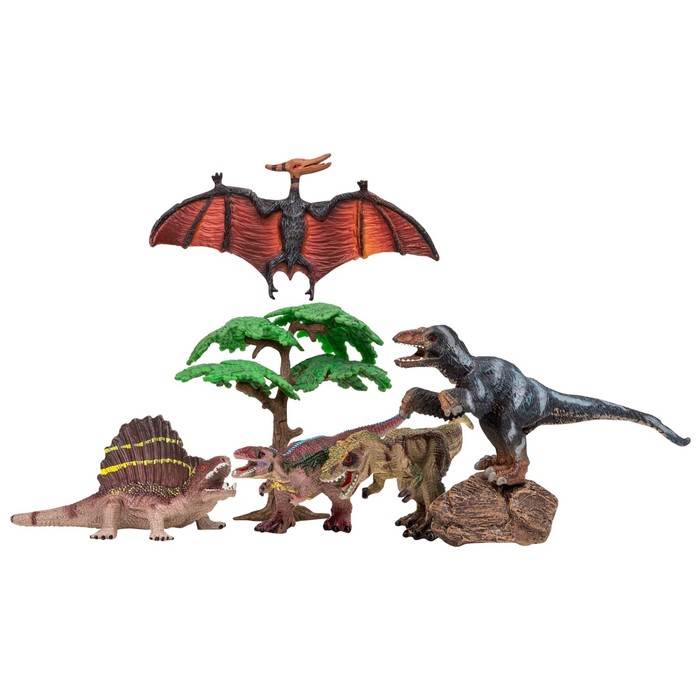 фото Набор фигурок: птеродактили, диметродон, тираннозавр, троодон, велоцираптор, 7 предметов masai mara